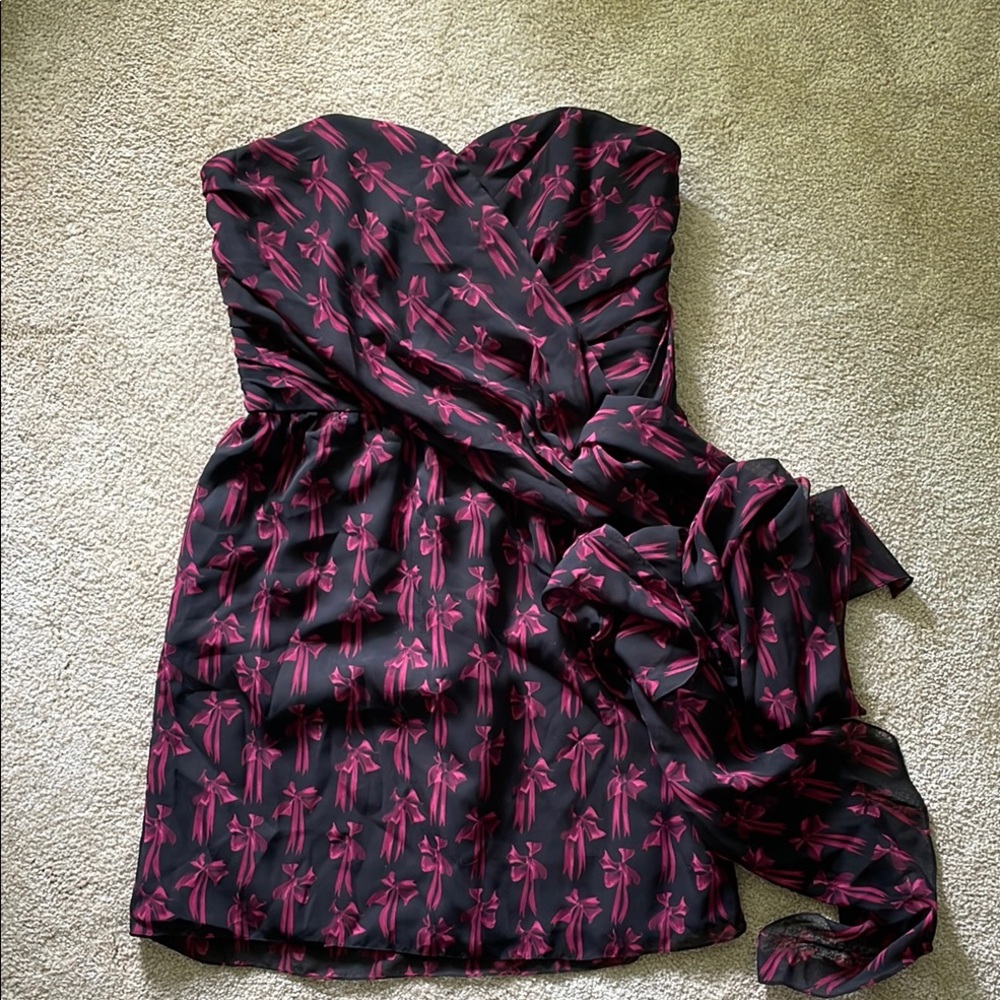 Ted Baker strapless mini dress bow size 1 / XS
